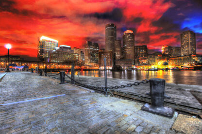 Boston Cityscape at Night 01 - stock photos and royalty-free images