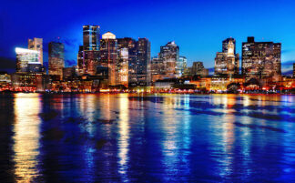 Boston Cityscape at Night 03 - stock photos and royalty-free images