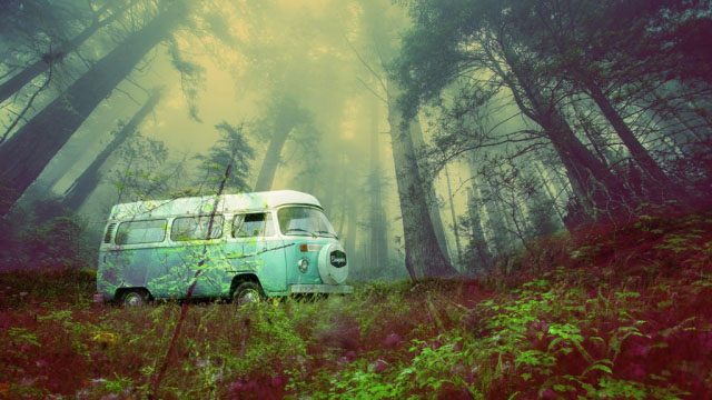 Vintage VW Camper Van Road Trip 03 - stock photos and royalty-free images