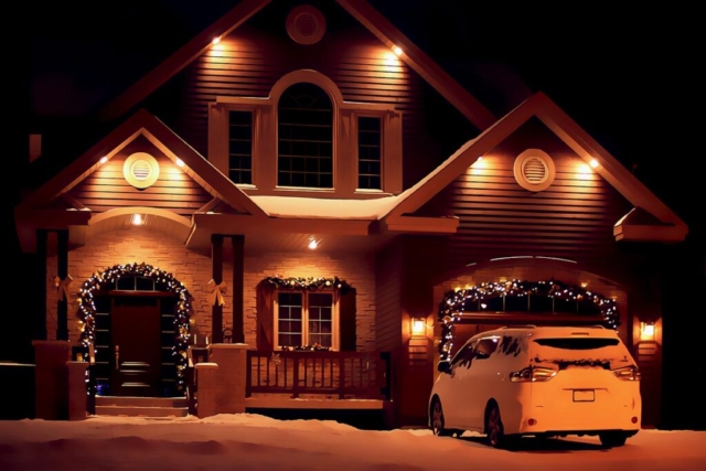 Cozy Winter Home at Night