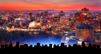Sunrise Lights on Montreal City