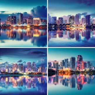 AI Miami Sunrise Cityscape