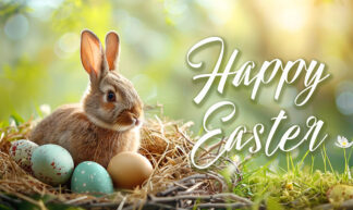 Happy Easter Wishes - Cute Bunny in Nest