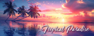 Tropical Paradise Banner - Unique Sunset Photo
